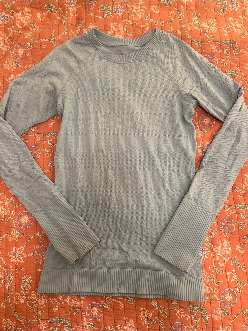 lululemon athletica Light Blue Long Sleeve Crewneck Top